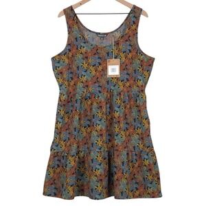 NWT Toad&Co Sunkissed Sunsana Dress Sz L Black Floral Dot Print T1782309-025-L